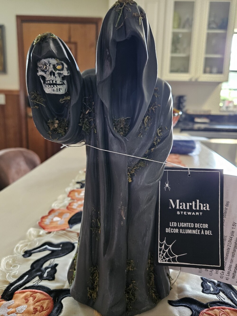 Martha Stewart Halloween LED Lighted Grim Reaper Figurine - New with Tags
